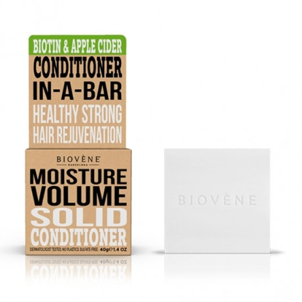 BIOVENE Moisture Volume Conditioner In A Bar (solid) Biotin & Apple Cider - Μαλακτικό (στερεό) Βιοτινη Και Μηλίτη 40g