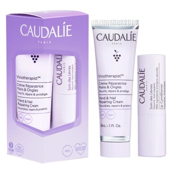 CAUDALIE Vinotherapist Hand and Nail Repairing Cream 30ml & Lip Conditioner 4.5g
