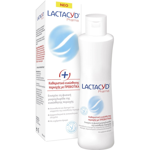 LACTACYD  Pharma Intimate Wash With Prebiotics Plus, Καθαριστικό Ευαίσθητης Περιοχής Με Πρεβιοτικά, 250ml