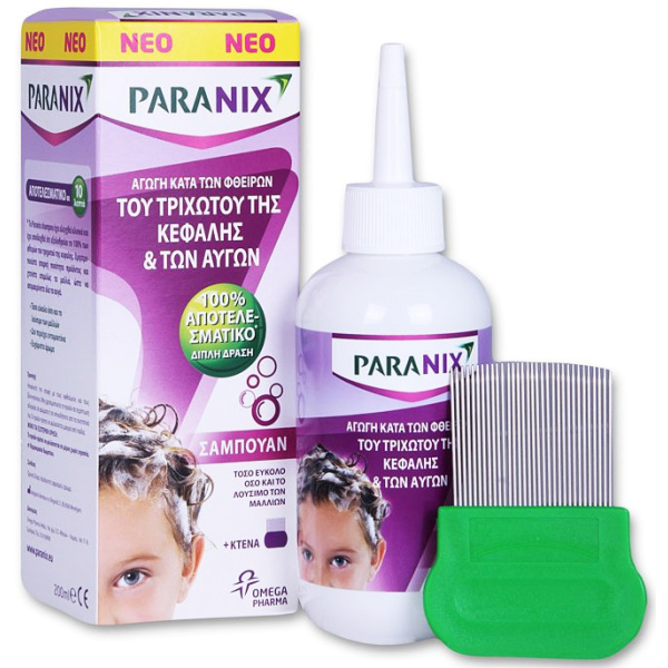 PARANIX Shampoo Σαμπουάν Aγωγή που εξαλείφει Ψείρες & Κόνιδες, Κατάλληλο από 2 ετών, 200ml