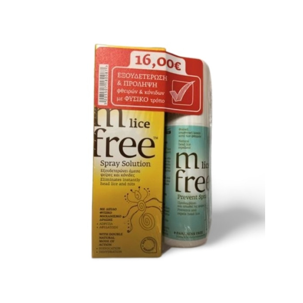 M-free Lice Promo Set ( Spray Solution 100ml + Prevent Spray 100ml ),Αντιφθειρική Αγωγή και Προστασία