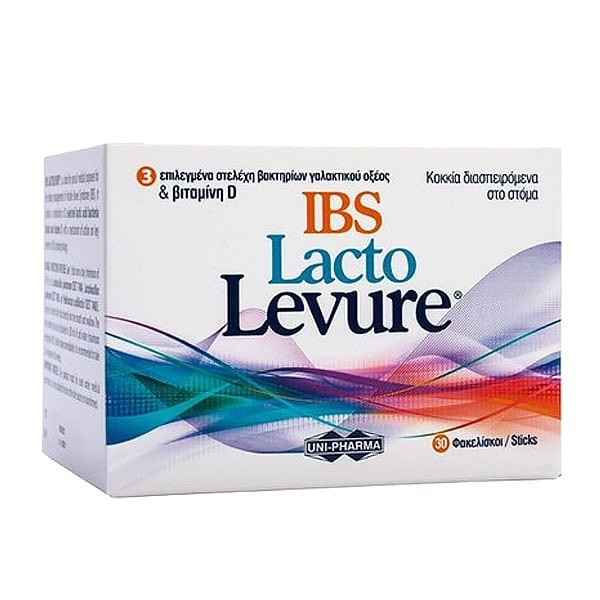 UNI PHARMA Lacto Levure IBS Συμπλήρωμα Προβιοτικών για Άτομα με Σύνδρομο Ευερέθιστου Εντέρου, 30 Φακελίσκοι