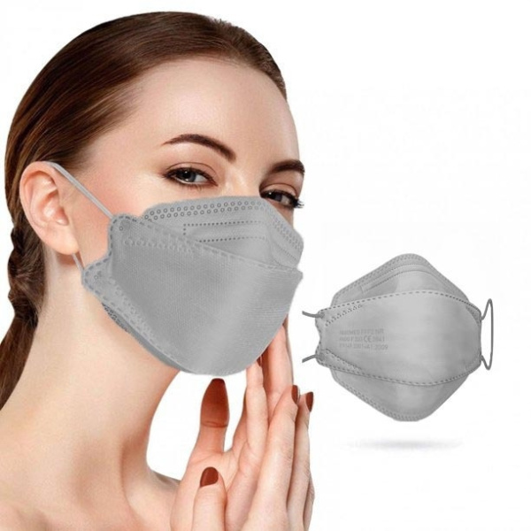 FAMEX Masks Μάσκες Υψηλής Προστασίας μιας Χρήσης FFP2 NR KN95 σε Γκρι Χρώμα 10 Τεμάχια