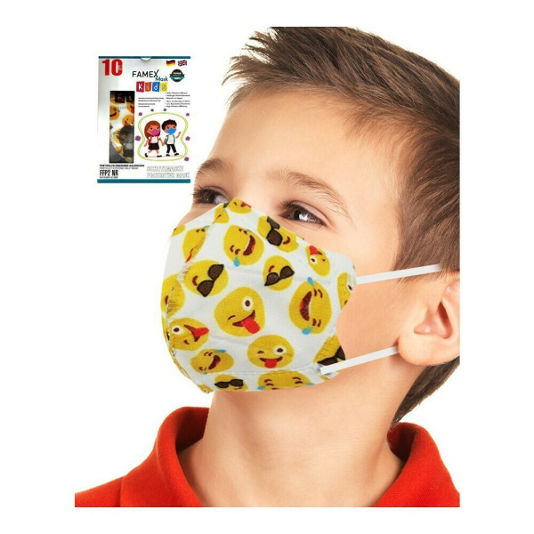 FAMEX Μάσκα Προστασίας FFP2 NR για Παιδιά με Emoticon 100τμχ