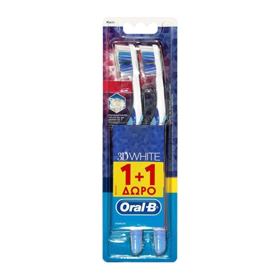 ORAL B 3D White 35 Medium Οδοντόβουρτσα Μέτρια, 2 τεμάχια