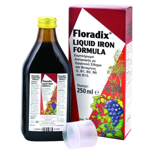 POWER HEALTH Floradix Γυναικείο Τονωτικό με Ειδικά Εκχυλίσματα Φρούτων, Σίδηρο & Βιταμίνες, 250ml