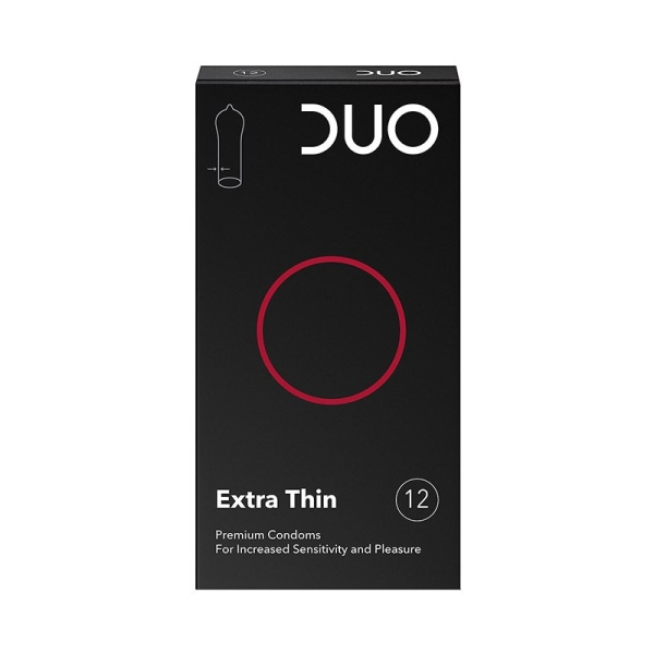 DUO Thin Extra Lubricated Προφυλακτικά Πολύ Λεπτά για Προστασία & Απόλαυση 12τμχ