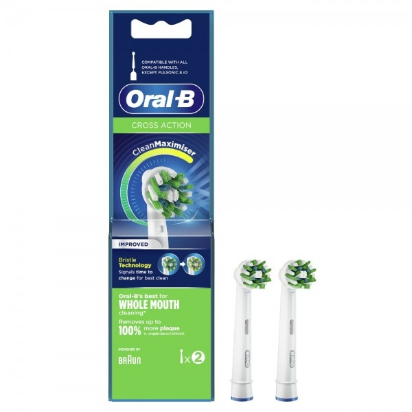 ORAL B Cross Action Clean Maximiser Ανταλλακτικές Κεφαλές για Ηλεκτρική Οδοντόβουρτσα, 2τεμ