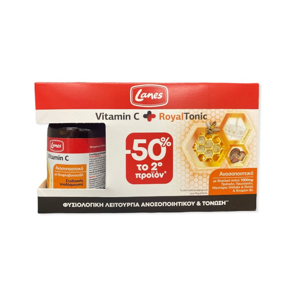 LANES Πακέτο με Vitamin C 1000mg 30tabs & Royal Tonic 10 φιαλίδια x 10ml