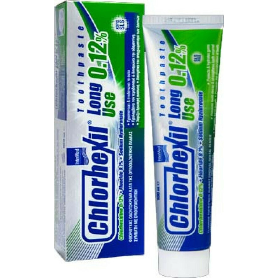 INTERMED TOOTHPASTE Chlorhexil 0.12% Long Use Οδοντόκρεμα κατα της Πλάκας Ουλοοδοντικής 100ml