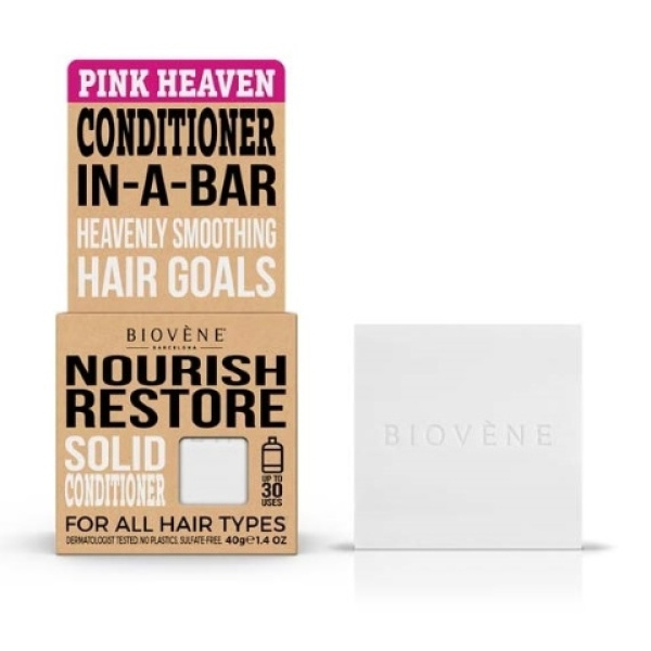 BIOVENE Nourish Restore Conditioner In A Bar (solid) Pink Heaven - Μαλακτικό (στερεό) 40g