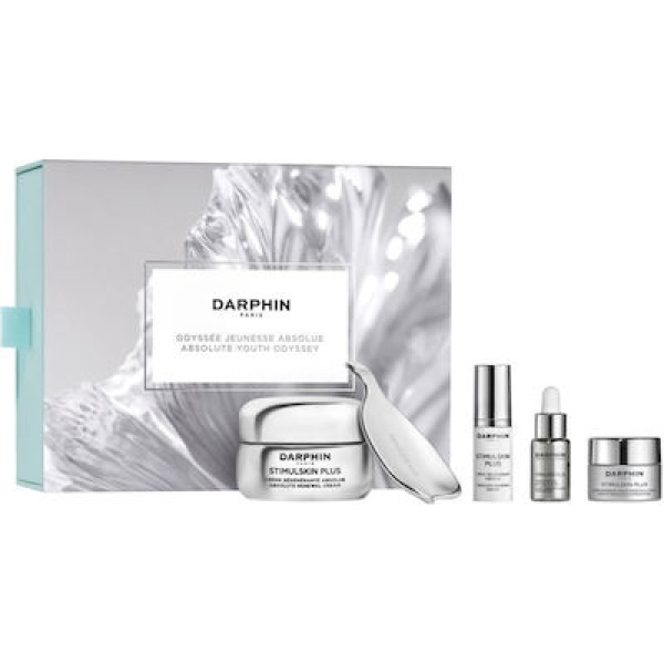 DARPHIN Absolute Youth Odyssey Gift Set (Stimulskin Plus Absolute Renewal Cream 50ml, Stimulskin Plus Serum 5 ml, SS Plus 28-Day Anti Aging Concentrate 4ml, Stimulskin Plus Eye and Lip Contour Cream 5ml + Massage Tool)