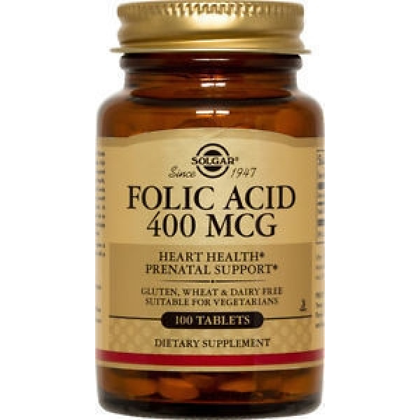 SOLGAR Folacin (Folic Acid) 400μg, 100tabs