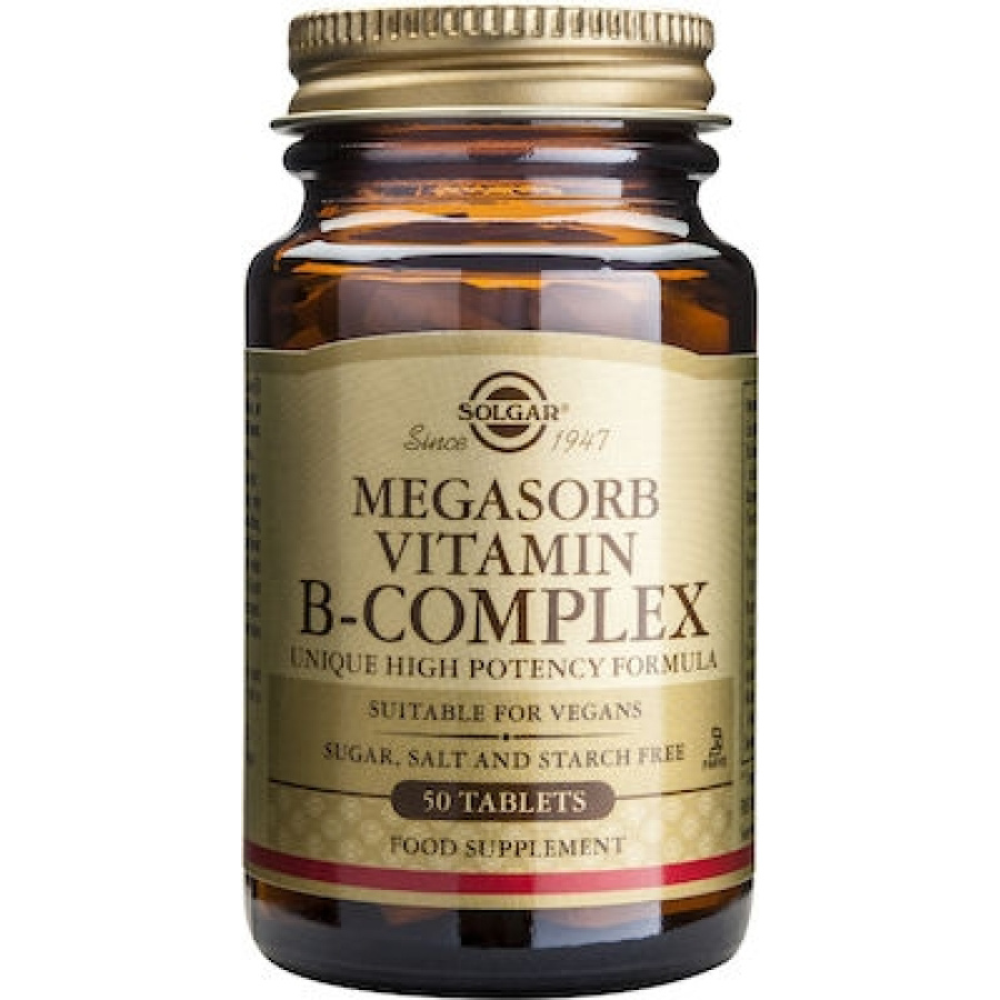 SOLGAR Megasorb Vitamin B-Complex, 50tabs