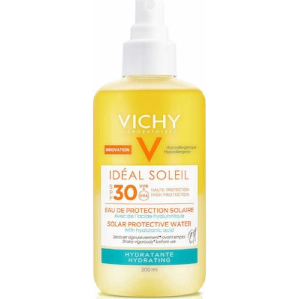 VICHY Solar Protective Water with Hyaluronic Acid Hydrating Αντηλιακό Νερό με SPF30 για Ενυδάτωση 200ml