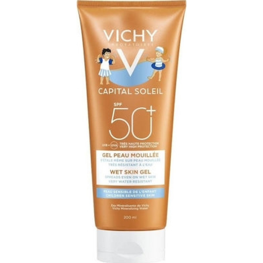VICHY Capital Soleil Wet Skin Gel Kids SPF50+ Παιδικό Αντηλιακό Ανθεκτικό στο Νερό με Πολύ Υψηλή Προστασία, 200ml