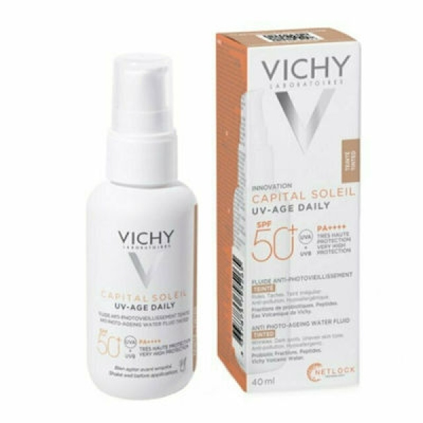 VICHY Capital Soleil UV-Age Daily Tinted Light SPF50+ Λεπτόρρευστο Αντιηλιακό Προσώπου με Χρώμα, 40ml