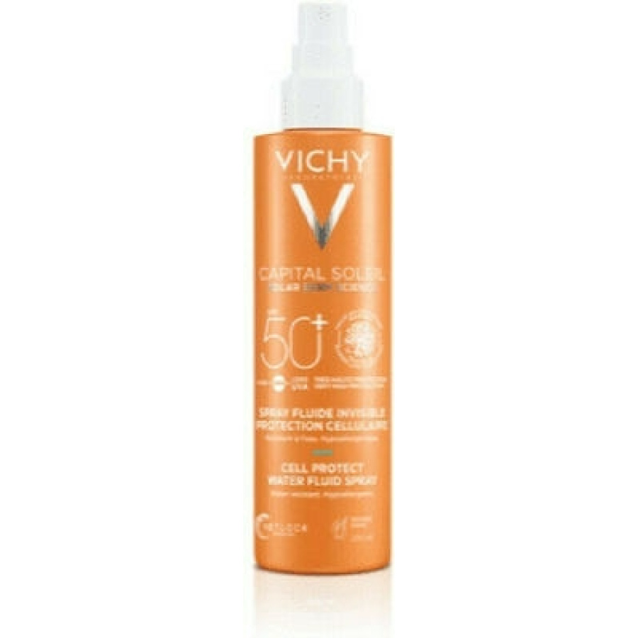 VICHY Capital Soleil Cell Protect Water Fluid Spray SPF50+ Αντηλιακό Spray για Πρόσωπο & Σώμα, 200ml