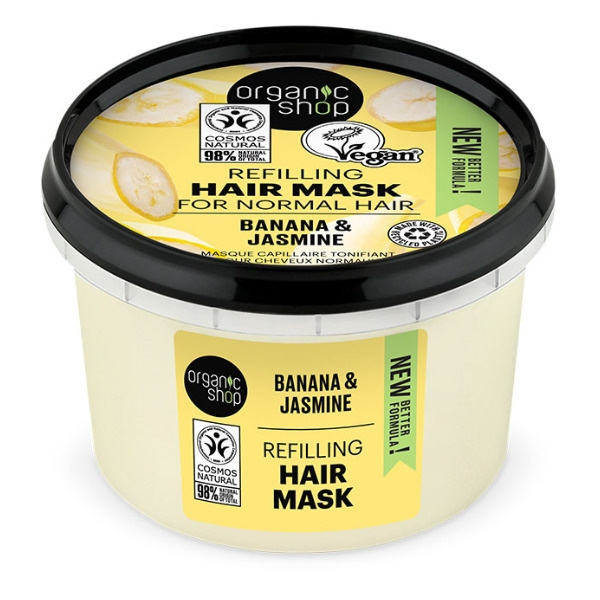 ORGANIC SHOP Refilling Hair Mask Banana & Jasmine Μάσκα για Κανονικά Μαλλιά, 250ml