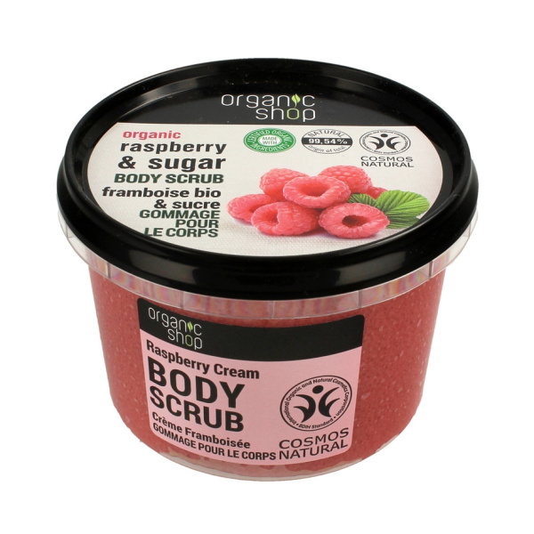 ORGANIC SHOP Renewing Body Scrub Raspberry & Sugar Απολεπιστικό Σώματος, 250ml
