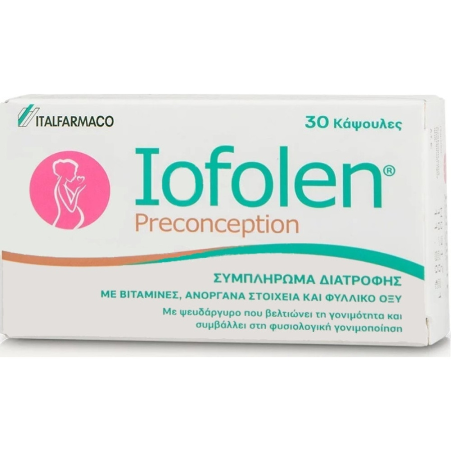 ITALFARMACO Iofolen Preconception Συμπλήρωμα Διατροφής για τις Γυναίκες που Βρίσκονται σε Αναπαραγωγική Ηλικία και Επιθυμόυν Εγκυμοσύνη, 30caps