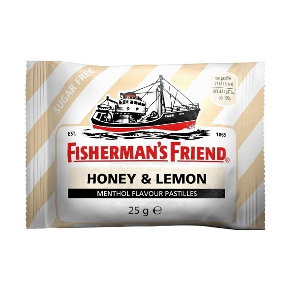 FISHERMAN'S FRIEND Honey & Lemon Καραμέλες Μέλι & Λεμόνι για τον Βήχα και τον Πονόλαιμο 25gr