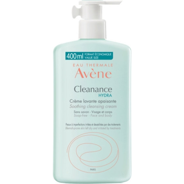 AVENE Cleanance Hydra Creme Lavante Apaisante Κρέμα Καθαρισμού για Δέρμα υπό Ξηραντική Αγωγή, 400ml