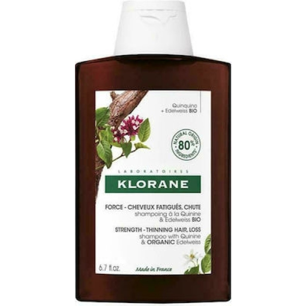 KLORANE Force Shampoo Anti-Hair Loss with Quinine & Organic Edelweiss Δυναμωτικό Σαμπουάν κατά της Τριχόπτωσης με Εκχύλισμα Κινίνης & Βιολογικό Εντελβάις, 400ml