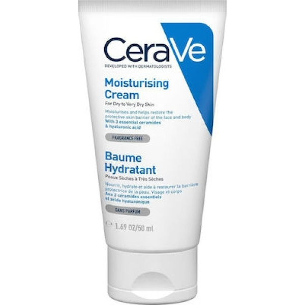 CERAVE Moisturizing Cream Ενυδατική Κρέμα για Ξηρό/Πολύ Ξηρό Δέρμα, 50ml