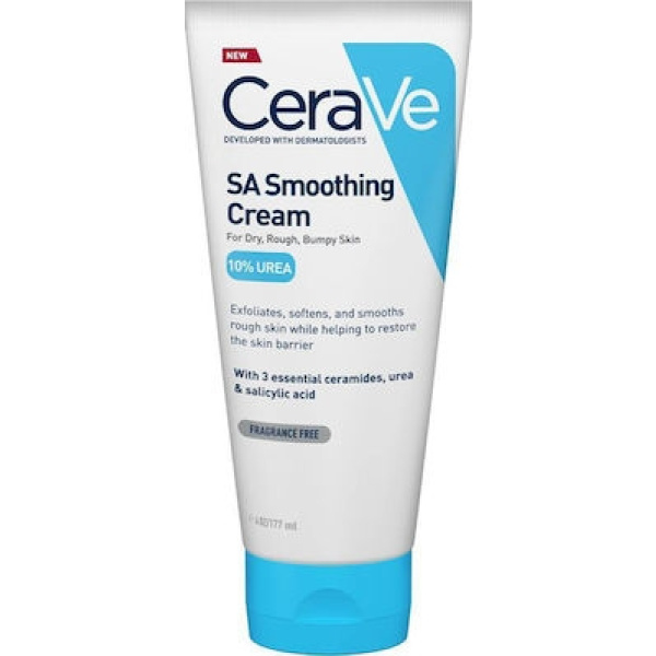 CERAVE SA Smoothing Cream Ενυδατική & Απολεπιστική Κρέμα με 10% Ουρία για Ξηρή Επιδερμίδα, 177ml