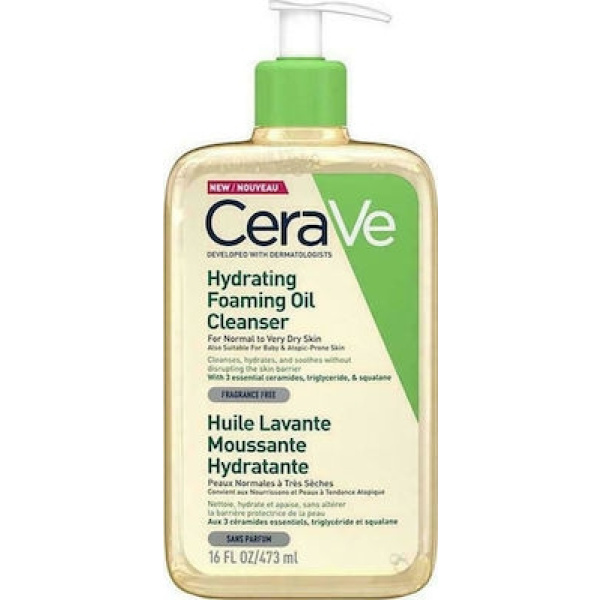 CERAVE Hydrating Foaming Cleansing Oil Λάδι Καθαρισμού για Ξηρά & Ευαίσθητα Δέρματα, 473ml