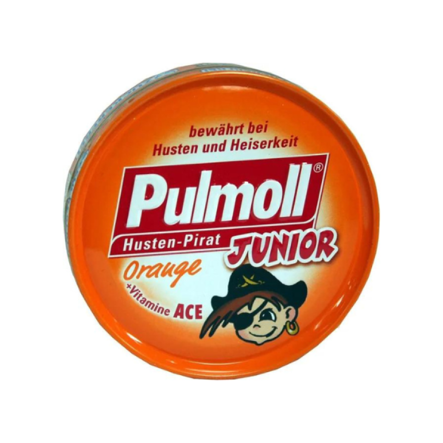 PULMOLL Junior Καραμέλες για Παιδιά με Πορτοκάλι & Βιταμίνες A,C & Ε - Χωρίς Ζάχαρη, 45gr