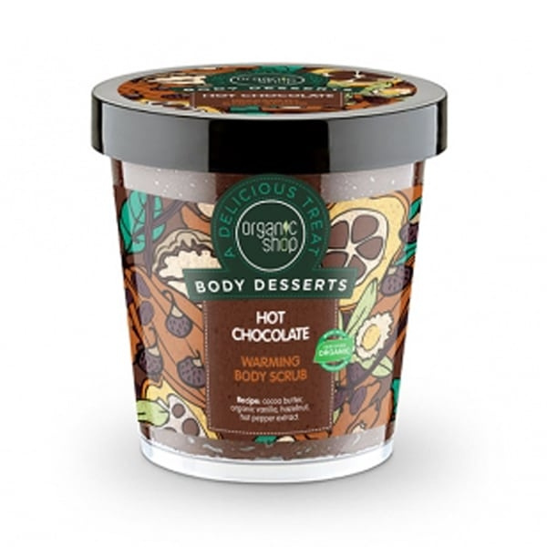 ORGANIC SHOP Body Desserts Hot Chocolate Ζεστή Σοκολάτα Θερμαντικό Απολεπιστικό Σώματος, 450ml