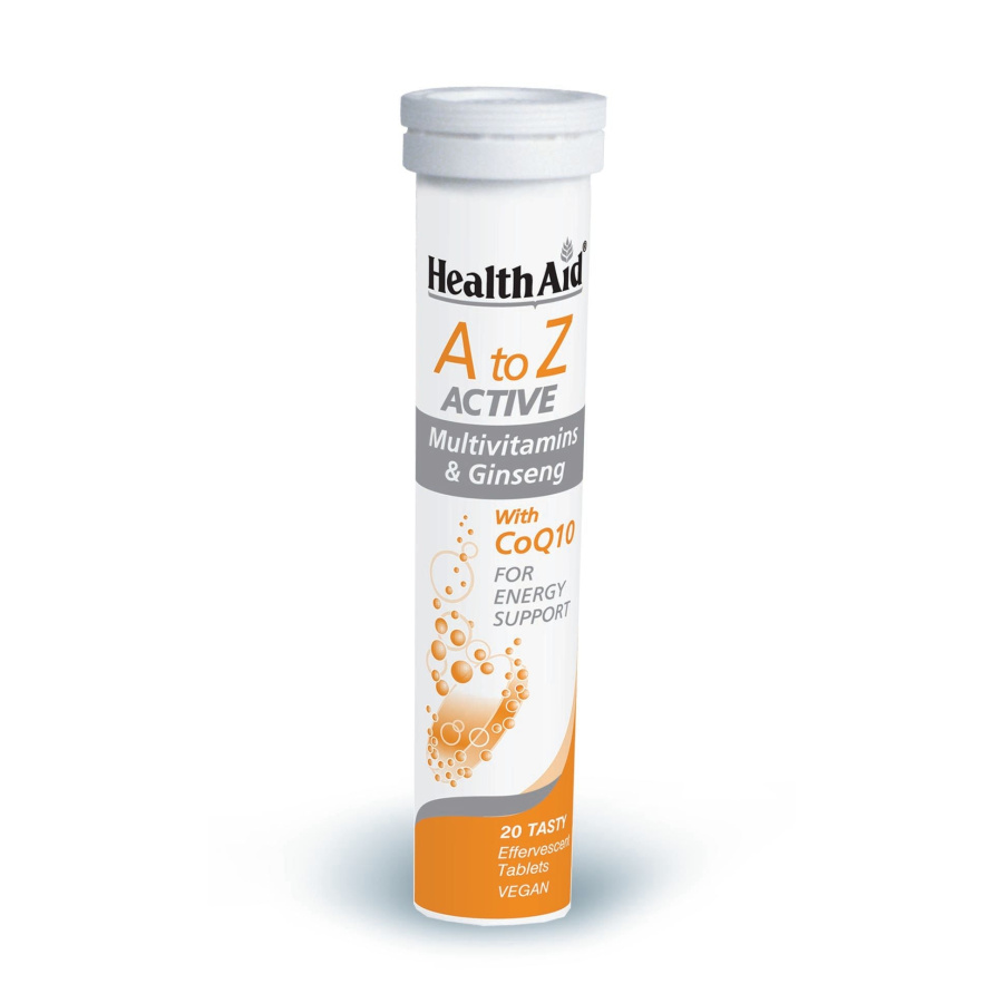 HEALTH AID A to Z ACTIVE Multivitamins & Ginseng με CoQ10, με γεύση tutti frutti, 20 eff.tabs