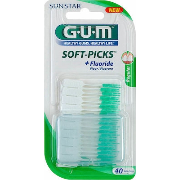 GUM 632 Soft-Picks Original Regular/Medium Fluoride Μεσοδόντια Βουρτσάκια Μιας Χρήσης Regular/Medium Μέγεθος 40 Τμχ