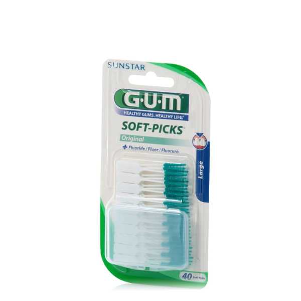 GUM Soft-Picks Original Large Fluoride Μεσοδόντια Βουρτσάκια Μιας Χρήσης Large Μέγεθος 40 Τμχ 634