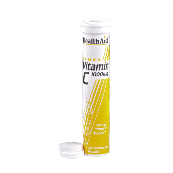 HEATH AID Vitamin C 1000mg Αναβράζουσα Βιταμίνη C με γεύση λεμόνι, 20 eff.tabs