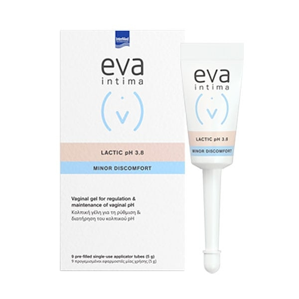 EVA Intima Lactic Κολπική Γέλη για Επαναφορά & Διατήρηση του Φυσιολογικού Κολπικού pH, 9x5ml