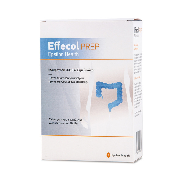 EPSILON HEALTH Effecol PREP Σκόνη για Πόσιμο Εναιώρημα για την κένωση του Εντέρου πριν από Ενδοσκοπικές Εξετάσεις, 4 sachets x 60,98 gr