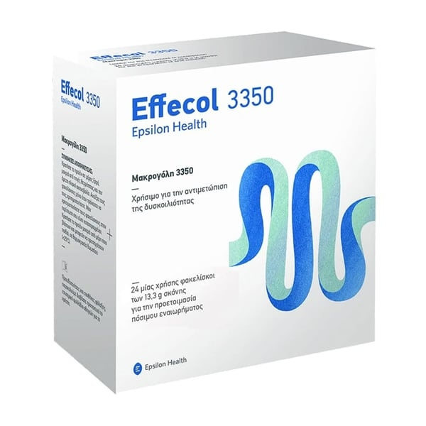 EPSILON HEALTH Effecol 3350 Μακρογόλη για την αντιμετώπιση της δυσκοιλιότητας, 24 φακελίσκοι