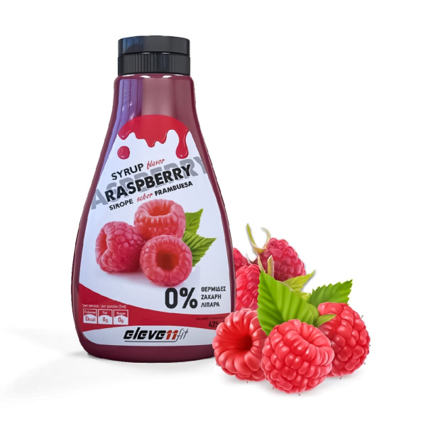 ELEVENFIT Syrup με γεύση Raspberry (Σμέουρο, Κόκκινο Βατόμουρο) 425ml ΛΗΞΗ 13/04/2024