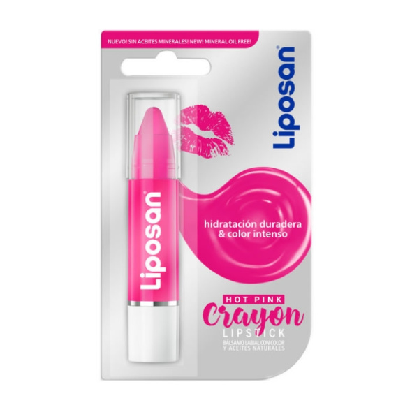 LIPOSAN Crayon Lipstick Hot Pink Περιποιητικό Balm Χειλιών με Χρώμα & Φυσικά Έλαια, 3gr