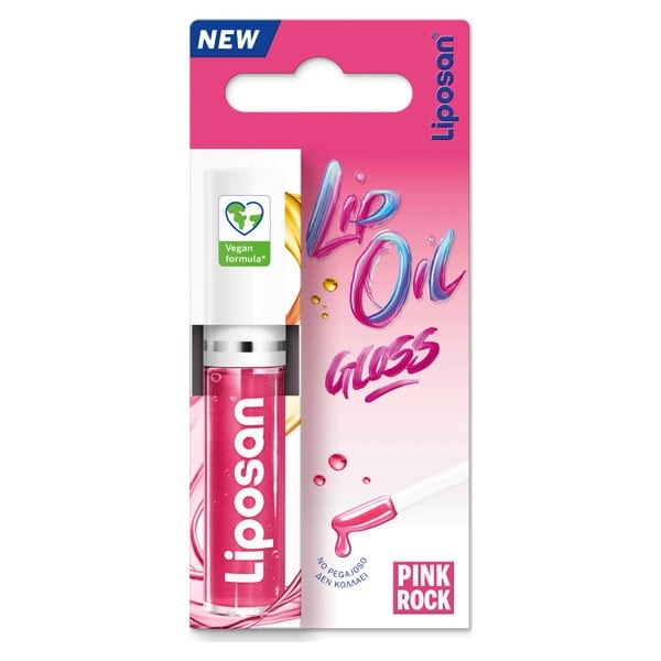 LIPOSAN Lip Oil Gloss Pink Rock Άμεσης Ενυδάτωσης Vegan Friendly, 5.5ml
