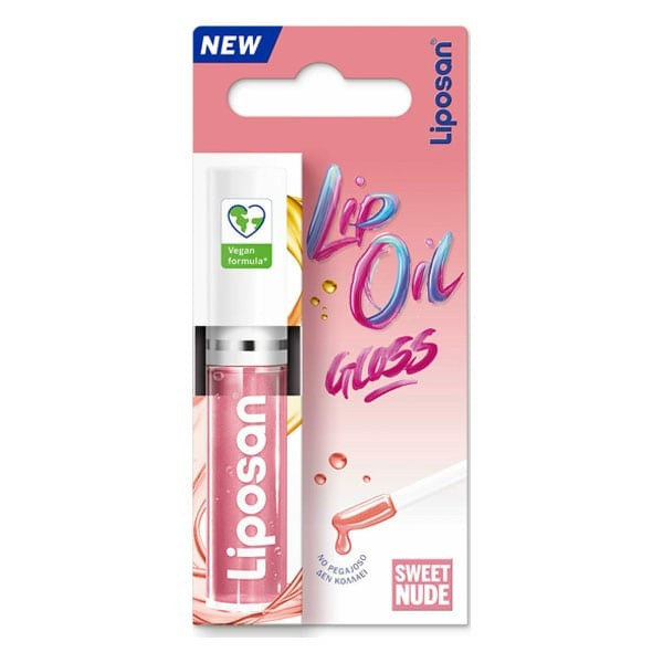 LIPOSAN Lip Oil Gloss Sweet Nude Άμεσης Ενυδάτωσης Vegan Friendly, 5.5ml