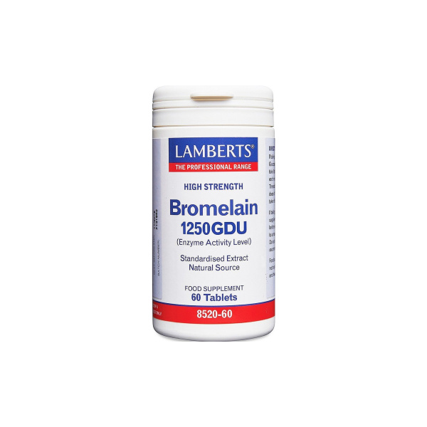 LAMBERTS Bromelain 1250GDU 500mg Μπρομελαΐνη για την Υγεία των Αρθρώσεων & την Υποβοήθηση της Πέψης, 60tabs