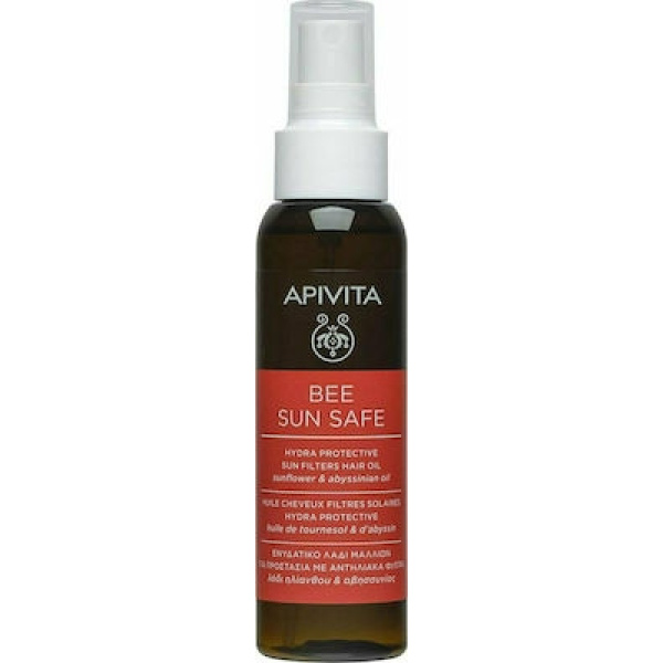 APIVITA Bee Sun Safe Hydra Protective Sun Filters Hair oil Sunflower & Abyssinian Oil Ενυδατικό Λάδι Μαλλιών για Προστασία με Αντηλιακά Φίλτρα, Λάδι Ηλίανθου & Αβησσυνίας 100ml