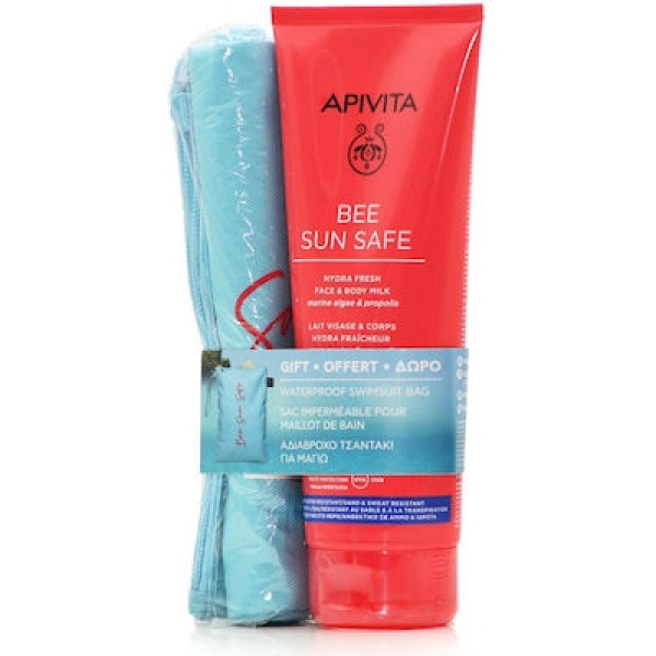 APIVITA Promo Bee Sun Safe με Hydra Fresh Face & Body Milk SPF50, 200ml & Δώρο Αδιάβροχο Τσαντάκι για Μαγιό