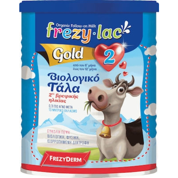 FREZYDERM FREZYLAC Gold 2 Βιολογικό Γάλα για Βρέφη από τον 6ο έως τον 12ο Μήνα, 400gr