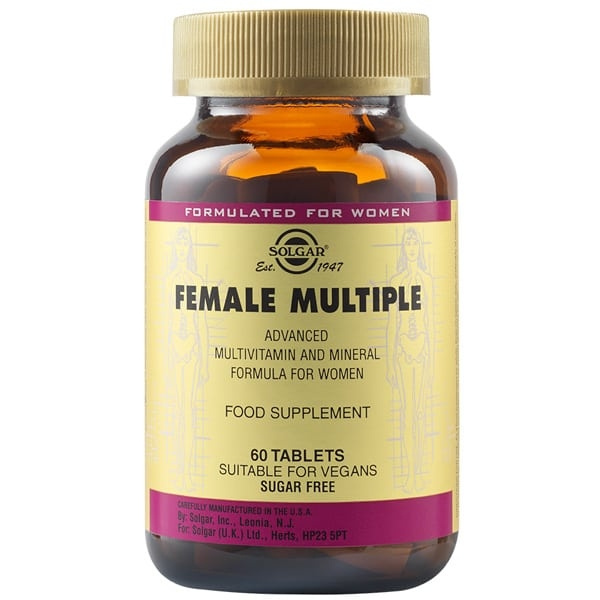 SOLGAR Female Multiple Πολυβιταμίνη για Γυναίκες για Ενέργεια & Τόνωση Ολόκληρου του Οργανισμού, 60tabs
