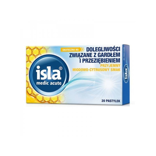ISLA Med Acute Throat Pastilles For Colds And Sore Throats (Citrus & Honey) 20τμχ